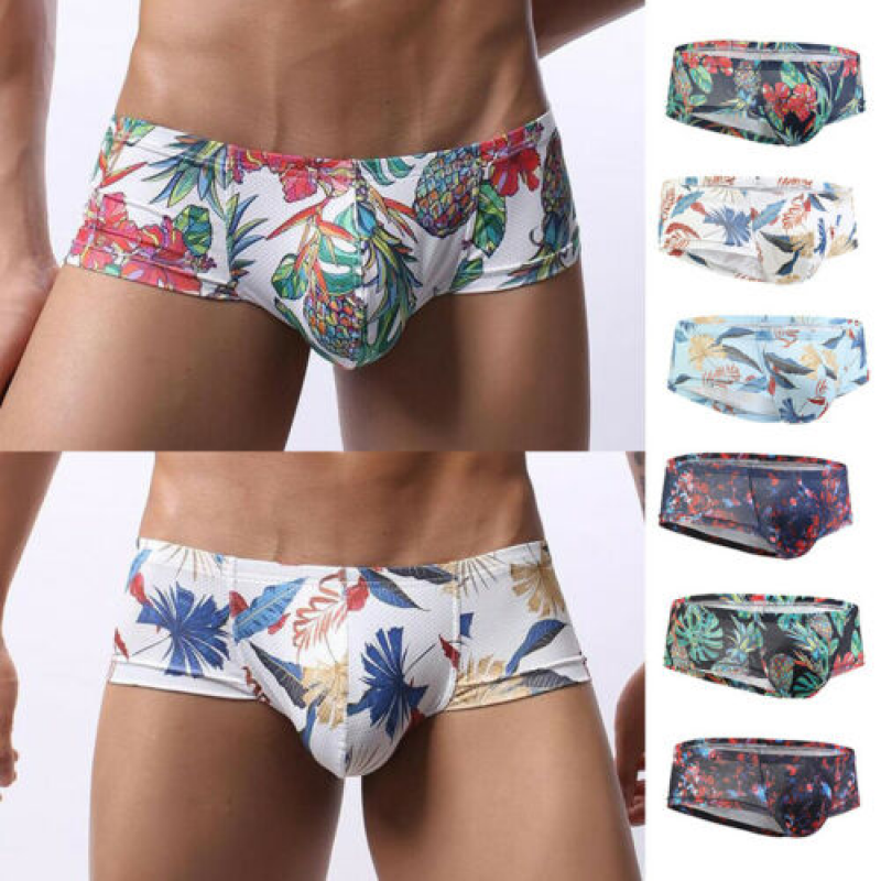 Sexy Men Boxer Briefs Underwear Mesh Soft Trunks Panties Breathable Underpants