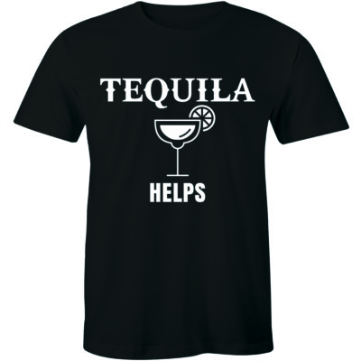 Mens Tequila Helps Tshirt Funny Mexico Drinking Taco Tuesday Margarita T shirt
