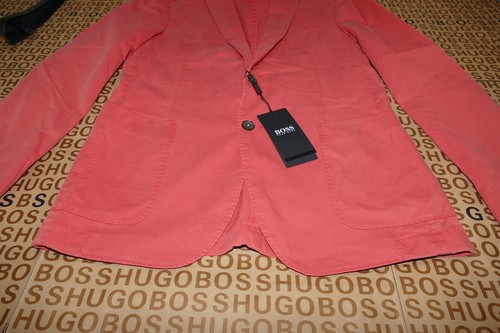 Nuevo Hugo BOSS Hombre Diseñador Rojo Slim Traje Abrigo Chaqueta Blazer 38R 48 Mediano - Imagen 9 de 24