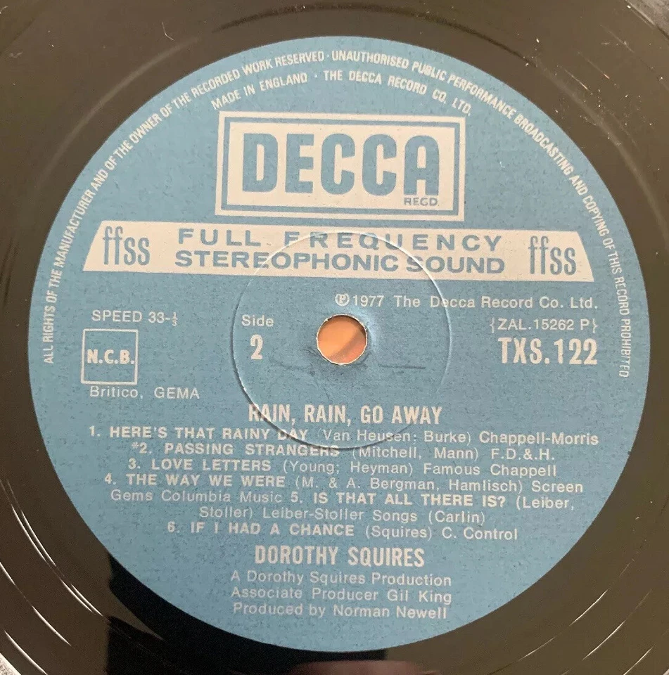 DOROTHY SQUIRES Rain, Rain, Go Away 1977 UK  vinyl LP  EXCELLENT CONDITION - Bild 4 von 4