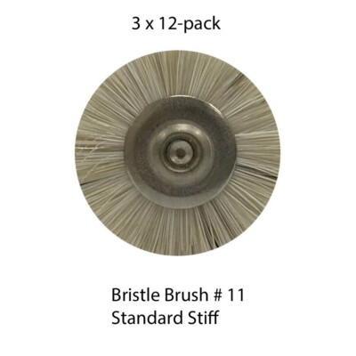 Dental Lab 36-pack (3 x 12/box) size #11 Stiff Bristle Brushes new