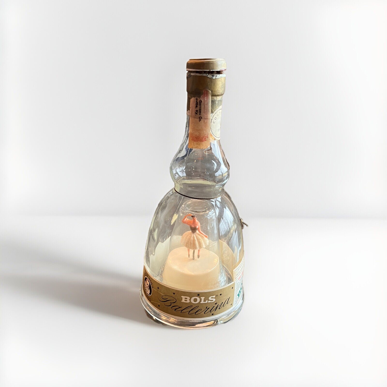 Vintage Bols Ballerina Liquor Bottle Dancing Music Box Works!