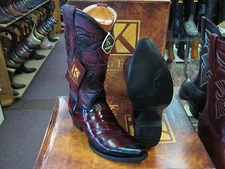 KING EXOTIC BURGUNDY SNIP TOE GENUINE EEL WESTERN COWBOY BOOT 94DRD0843