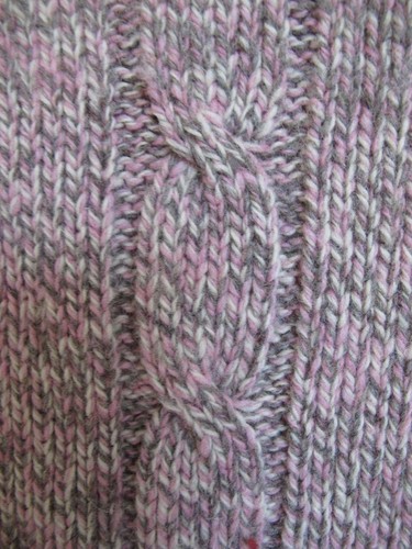 Vintage Carroll Reed Ski Shops Wool Cable Sweater S M Pink Taupe Leather Button - Picture 10 of 11