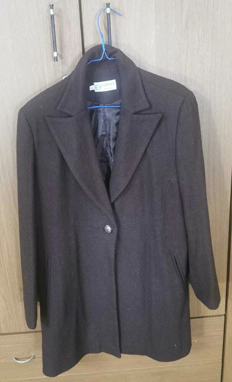 (LOEWE) Francia cappotto donna stile lana inverno colore marrone taglia 46 giacca.