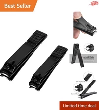2-Piece Ergonomic Nail Clippers: Sharp Stainless Steel for Easy Nail Trimming