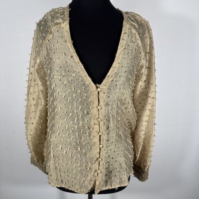 ZARA Women s Gold Sheer Top XS