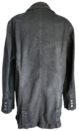 Diane Gilman DQ2 Black Denim Blazer Jacket 2X Embellished Floral Sequin Western - Picture 4 of 10