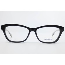 Nine West NW5086 001 Black Clear Silver Braided Cat Eye Eyeglass Frames 52-16