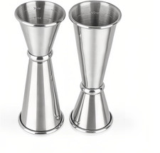 Dual-Sided Bartending Jigger 2 oz 1 oz Stainless Steel Shot Glass Measuring Cup