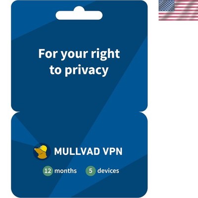 Mullvad VPN: 12- Plan for 5 Devices   Unmatched Online Security & Privacy