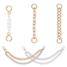 6 Pcs Bag Charms,Golden Purse Charms,Pearl Bag Charm Chain for Handbags, Purs...