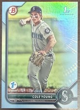 2022 Bowman Draft 1st Edition - Cole Young Sky Blue Foil Mariners
