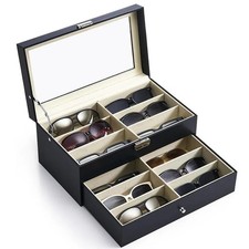 8 Grids Eyeglass Sunglasses Glasses Storage Case Display Shop Box Case UK