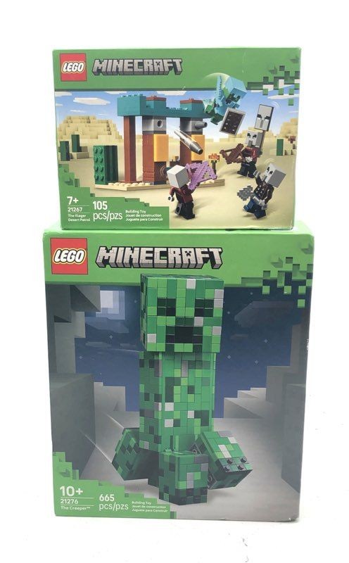 LEGO Minecraft Lot 21276 The Creeper & 21267 Illager Desert Patrol Sealed