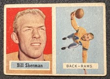 1957 TOPPS BILL SHERMAN (LOS ANGELES RAMS) #58 G/VG BACK OC