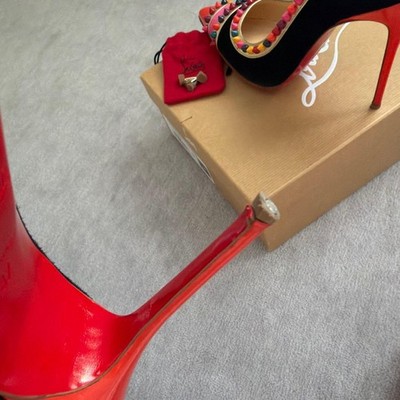 Christian Louboutin Multicolor Studded Spikes Pumps Heels 37 38