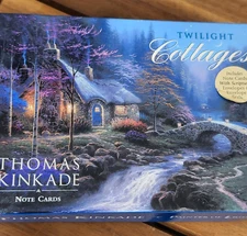 Thomas Kinkade Landscape Greeting Note Cards, box open, 10 cards