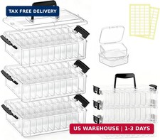 3-Tier Large Capacity Stackable Bead Organizer Box 90 Pcs, Portable Plastic Craf
