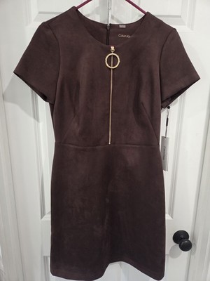 calvin klein brown suede dress Calvin Klein USA