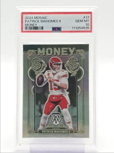 PATRICK MAHOMES II 2024 MOSAIC MONEY SILVER PRIZM CHIEFS PSA 10 Q0190