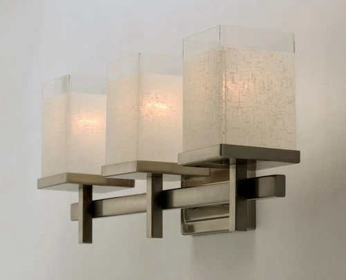 Tetra 3-Light Bathroom Vanity Light in Satin Nickel - Picture 3 of 4