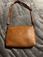 Brown Studded Women's Shoulder Bag Matte Silver Hardware Casual Solid