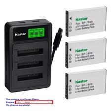 Kastar Battery Triple Charger for Kyocera Finecam SL300R SL 300R, SL400R SL 400R