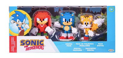NEW Jakks Pacific Sonic the Hedgehog Digital 3 pack Pixelated 2.5'' Figures 3D