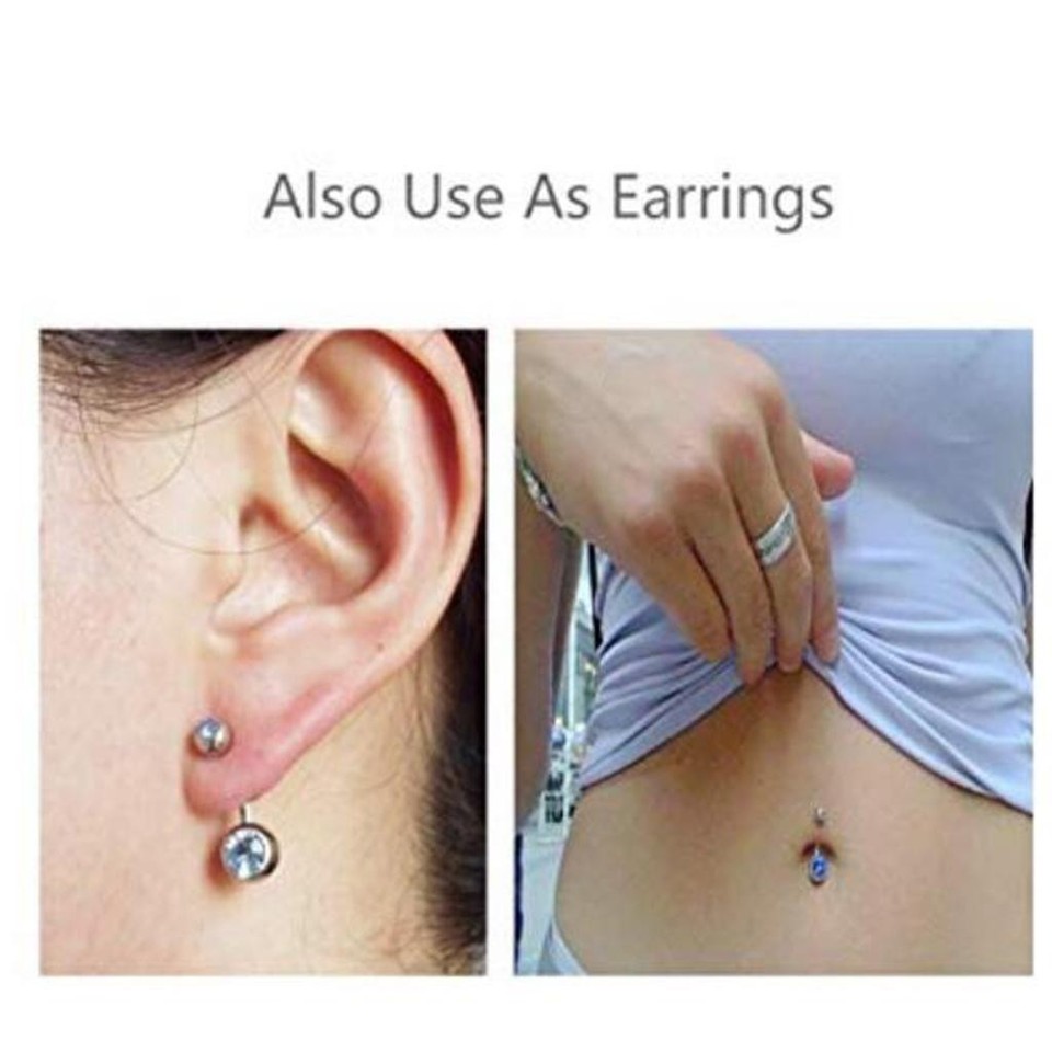 10Pcs 18g Colorful Rhinestone Navel Barbell Belly Button | eBay Australia