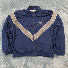Vintage Y2K U.S. Air Force PTU Reflective Navy Track Jacket Size Large