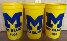 3 Michigan Wolverines Football M Go Blue Plastic Cups Fingerle Lumber - Reinhart
