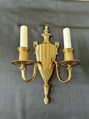 Antique PAIR Bronze Wall Sconce French Art Deco Nouveau 1910’s - Picture 3 of 9