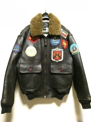 AVIREX G-1 Genuine Leather Flight Bomber Jacket Top Gun Dark brown M Pre-Owned