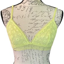 Victoria  s Secret Yellow Lace Wireless Bralette Size Medium