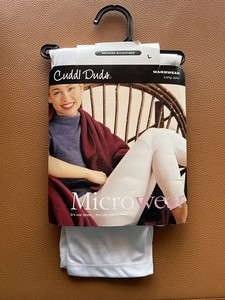 New Cuddl Duds Warmwear Long John Pants Microwear Large White