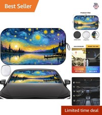 Lightweight Reflective Car Sun Shade - 55x32 In For Suvs Trucks Easy Storage Lightweight Reflective Car Sun Shade - 55x32 In For Suvs Trucks Easy Storage