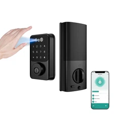 Black Smart Lock with Palm Vein Recognition - Smart Lock, Facial Recognition