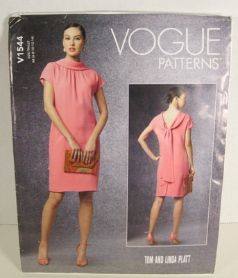 Vogue Patterns 1544 Tom & Linda Platt Easy Dress w/Back Tie Misses' 6-14 Uncut