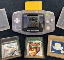 Gameboy Game Boy Advance clear Glacier Bundle Pokémon Donkey Kong etc carrycase 