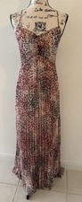 EXPRESS PLEATED MAXI DRESS SZ S Purple And Black Geo Print Pre-owned