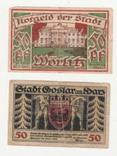 (P38) Notgeld Stadt Goslar am Harz und Stadt Wörlitz