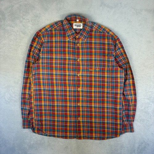 Missoni Sport, VTG Missoni Sport 1990's Multicolour Plaid Check Size Large L/S Button Up Shirt
