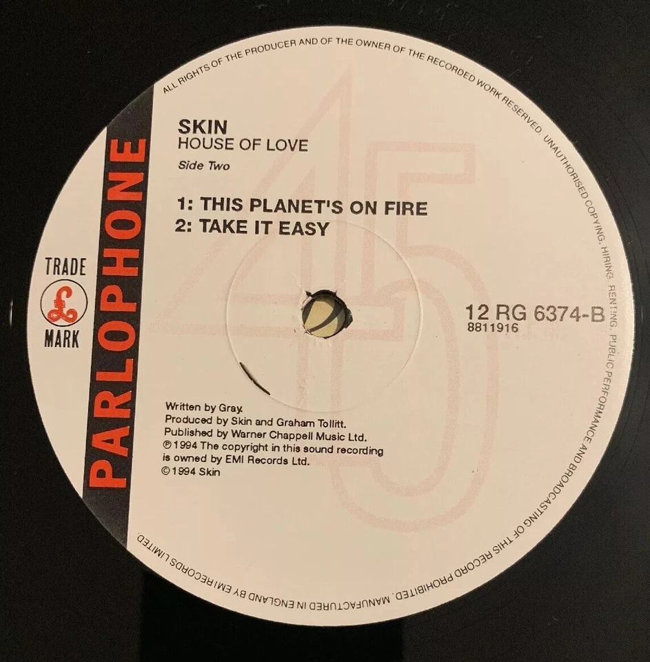 SKIN - House Of Love Vinyl 12" EP Gatefold Sleeve Rare Record Nr Mint Con - Image 4 of 4