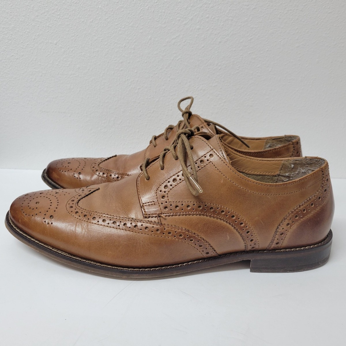 Florsheim Wingtip Dress Shoes Only Macy\'s Mens Size 9D Tan Brown Leather Oxford Florsheim Only Macy main image 4
