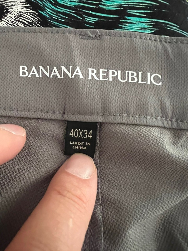 Banana Republic Men's Flat Front Pants Gray Size 40X34 Polyester NEW eBay