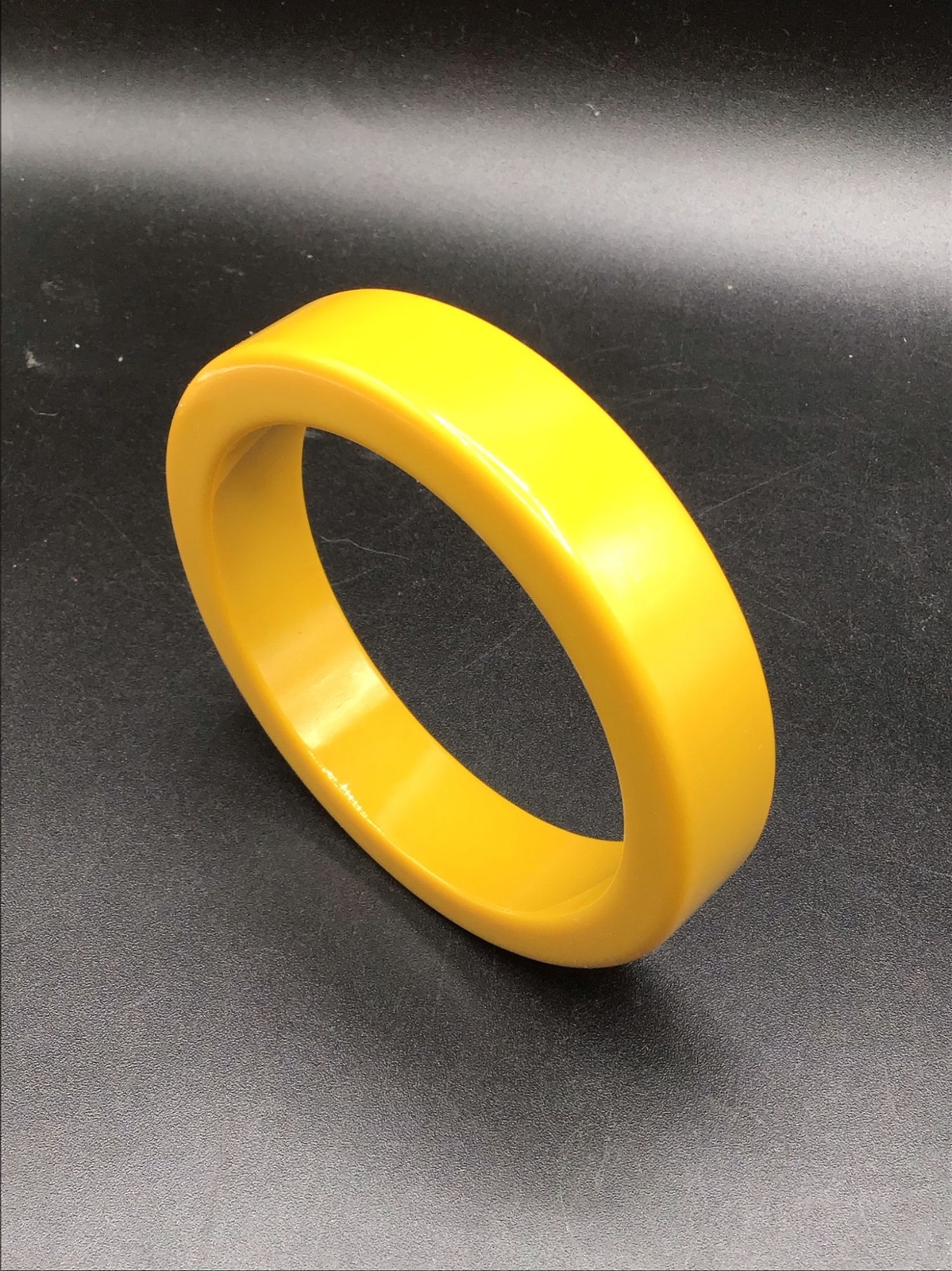 Plain Mustard Yellow Big Chunky Plastic Bangle Br… - image 4