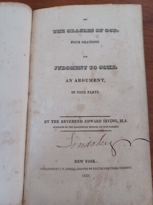 The Oracles of God, Four Orations for Judgment to Come, An Argument (1823)