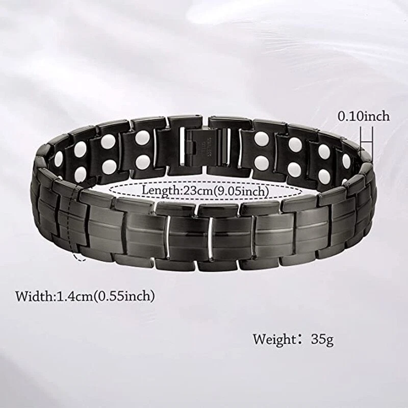 ZIVOM Black Stainless Steel Magnet Health Care Therapy Bio Energy Bracelet