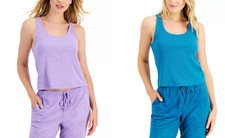 Jenni Intimates Women's Ribbed Knit Sleeveless Lounge Tank Top, Assorted Colors